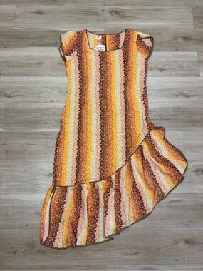 Lei Kimi’s - Pua kenikeni Ruffle Dress in Yellow & Brown